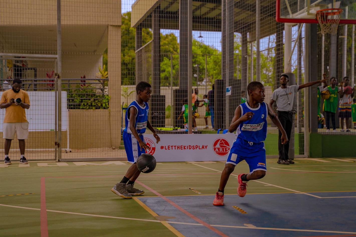 Young athletes training