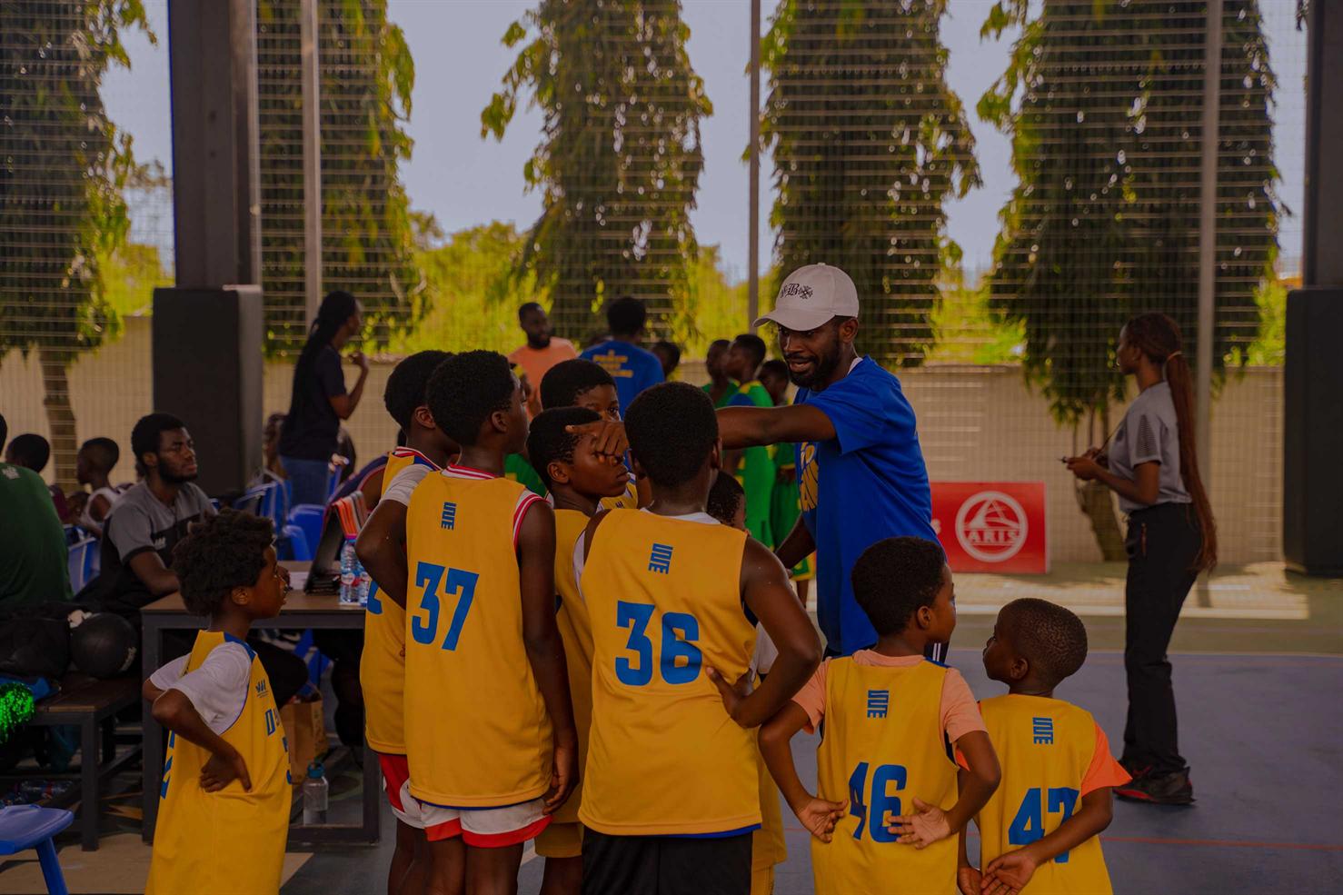 Kids playing basketball